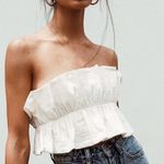 Pretty Little Thing White Petite Frill Tube Top Photo 0