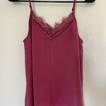 Abercrombie & Fitch Women’s Cami Tank Lace Trim Slip Pink Rose V-Neck Velvet XS Photo 0