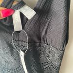 ASOS  sz 10‎ boho black spaghetti strap sheer waist embroidered mini dress Photo 4