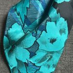 Vintage teal floral neck tie scarf Green Photo 4