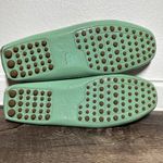 Prada The Original Car Shoe Driving Loafer Patent Pebbled Leather Flower Green 8 White Photo 6