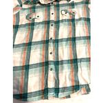 Wrangler  Wrancher Shirt Women's Sz XL Plaid‎ Teal Long Sleeve Pearl Snap Western Photo 1