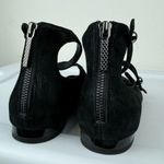 Donald Pliner Womens Strappy Pointed Toe Flats Sz 8 Black Metallic Leather Photo 13