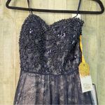 TLL Say Yes To the Prom Dress Size 0 Navy Blue Tulle Beaded Formal Evening Dress Photo 3
