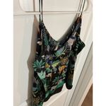 Wantschun Women's Cheetah Zebra Jungle Print Spaghetti Strap Tank Top US Small S Black Photo 2