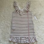 Sol Angeles Dress Stripe Boucle Ruffle Mini Natural M NWT New Photo 10