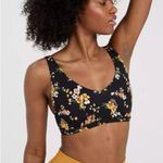 Aerie Offline By Goals Plunge Sports Bra True Black Floral Size Medium Photo 0