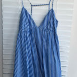 Olivaceous  Dress Blue White Striped Photo 0
