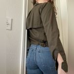 Paige  Aubrey Utility Trench Jacket Cropped Sz‎ Small Green Military Style Photo 2