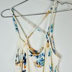 PaperMoon Floral Print Strappy Tank Top Large Crisscross Back Summer Blouse Photo 5