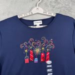 Breckenridge  Shirt XL Navy Patriotic Firework Bling Beaded 4th of July Americana Photo 3