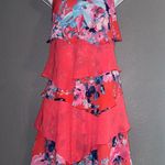 Robbie Bee  Women’s Layered Pink Red Blue Floral Dress Size Medium 8 Photo 0