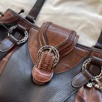 Brighton EMMA Tiny Woven Brown/Black Leather Print D330285 Western Vintage Bag Photo 15