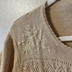 Vintage Knot Sweater Button Up Shirt Crochet‎ Embroidered Cottage Grandma Core Yellow Photo 2