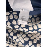 Banana Republic Factory Jacquard Cream Navy Blue Sleeveless Dress Size 6 Photo 7