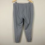 J. Jill Pants Womens 14 Navy Blue White Gingham‎ Cotton Stretch Tapered Ankle Photo 4