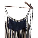 Jigsaw 100% Silk Tie Shoulder Striped Pleated Pockets Resort Wear Dress Womans M Blue Size M Photo 5