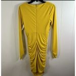 Cinq à Sept NWOT cinq a sept Women's Yellow Miah Long Sleeves Ruched Mini Dress Size 2 Photo 3