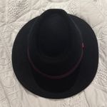 Elegant women Black Hat with Red Accent and brown ribbon casual elegant fedora Photo 1