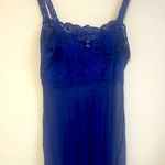 Victoria's Secret VINTAGE VICTORIAS SECRET BABYDOLL SLIP DRESS Royal Blue all over lace Photo 0