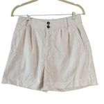 Madewell The Drapey Twill Pleated Shorts Womens Size 0 Off White Lyocell Linen Photo 4