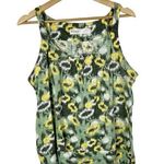 Carve Designs Green & Yellow Printed Scoop Neck Tank Top M Photo 0