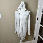 Anthropologie  Moth Open Weave Hooded Longline Cardigan Sweater - size Medium Photo 1