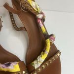 Ash Heidi Sandals 39 / 8.5 Papaya Brown Studded Floral Wrap Strappy Heels Boho Photo 2