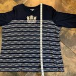 kim rogers  Navy Pineapple Crew Neck Top Quarter Sleeves Size XXL Photo 5