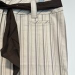 Loft NWOT The Marisa Sz: 8 Wide Leg Cream Vertical Striped Dress Pant w/tie Belt Photo 8
