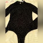 Lulus Semi Sheer Animal Print Body Suit from Size M Black Photo 1
