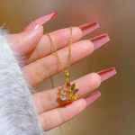 18K Gold Plated Colorful Crystal Peacock Pendant Necklace for Women Photo 1