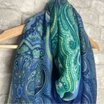 Echo Design Custom Blue and Green Paisley Scarf NWT 38β x 73β Photo 3