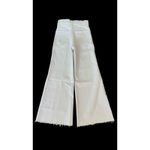 Madewell Flared Wide-Leg Crop Jeans Raw Hem High Waist White Ivory Size 23 NEW Photo 5