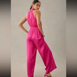 Anthropologie DOLAN Left Coast Pink Satin Halter Jumpsuit Size XS NWT Photo 4