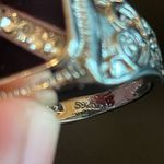 Black obsidian stone CZ S925 silver ring size 8 Photo 7