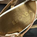 ESCADA Ivory White Leather Crystal Studded T Photo 11