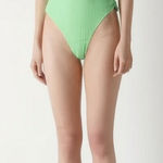 Le lis Bodysuit Womens Size S Lime Green Ribbed Sleeveless Slimming Vibrant Photo 0