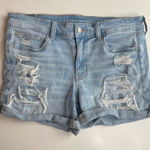 American Eagle  Outfitters Mid Rise Distressed Cuffed Hem Jean Shorts Size 12 Photo 0