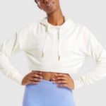 Gymshark Whitney Simmons Off White Ivory Recovery Cropped Hoodie Size Small Photo 0