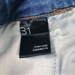 Pilcro High Rise Cigarette Jean Size 31 Slim Straight Leg High Waist Raw Hem Photo 7