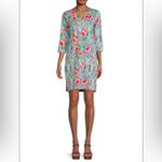 Caribbean Joe Hibiscus Stella parker VNeck Long Sleeve Mini Dress Photo 2