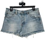 Free People Uptown Rock Denim High Waist Raw Hem Shorts in Camp Waist 28 Photo 0
