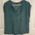 Paper moon teal polka dot short sleeve blouse size small Photo 0