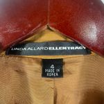 Vtg Linda Allard Ellen Tracy Linen Blazer 4 Korea Camel Brown Jacket Office Tan Photo 2