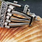 Rustic Western Silver with Cross Rubber Bracelet Photo 4