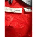 Sag Harbor Red Burnout Floral Button Up Shirt Size XL Sheer Light weight Photo 4