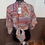 Macy's NWT-Paisley tie up top Photo 2