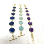 Sterling Silver  bracelets, 18K gold overlay and semiprecious stones/Amethyst Photo 9
