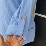 Soft Surroundings Top Women’s Small Oversized Tunic Coastal Beach Lagenlook Blue Photo 3